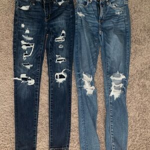 American Eagle Blue Skinny Jeans